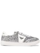 Emporio Armani Low-top Glitter Sneakers - Silver