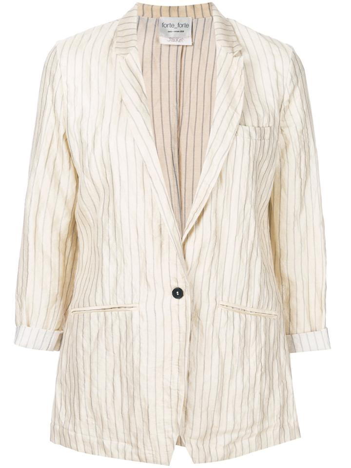 Forte Forte Crumpled Button Blazer - Nude & Neutrals