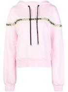 Palm Angels Floral Logo Tape Hoodie - Pink & Purple