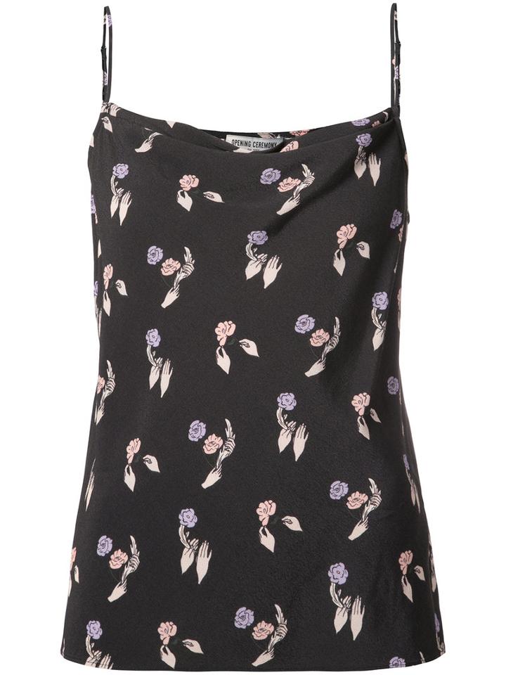 Opening Ceremony - Hand Print Top - Women - Viscose - 2, Black, Viscose