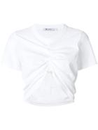 T By Alexander Wang Ruched Cropped Top - White
