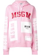 Msgm Logo Patch Hoodie - Pink
