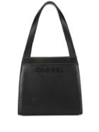 Chanel Pre-owned 1998's Logo Embroidered Tote - Black