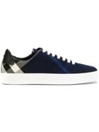 Burberry Overdyed House Check Sneakers - Blue