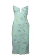 Christian Dior Vintage Candy And Icecream Print Slip Dress, Women's, Size: 38, Green