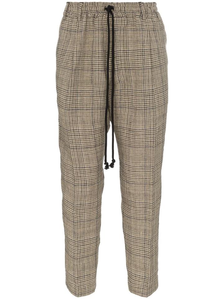 Song For The Mute Check Cotton Lounge Trousers - Neutrals