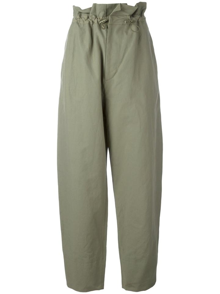 High-waist Trousers - Women - Cotton/linen/flax/polyamide - 36, Green, Cotton/linen/flax/polyamide, Stella Mccartney