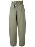 High-waist Trousers - Women - Cotton/linen/flax/polyamide - 36, Green, Cotton/linen/flax/polyamide, Stella Mccartney