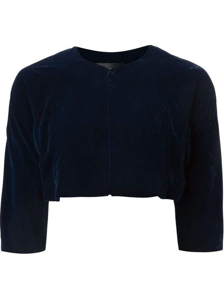Comme Des Garçons Comme Des Garçons Velvet Bolero, Women's, Size: S, Blue, Silk/polyester