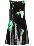 Emporio Armani Sequin Shift Dress, Women's, Size: 38, Black, Polyester/spandex/elastane/plastic