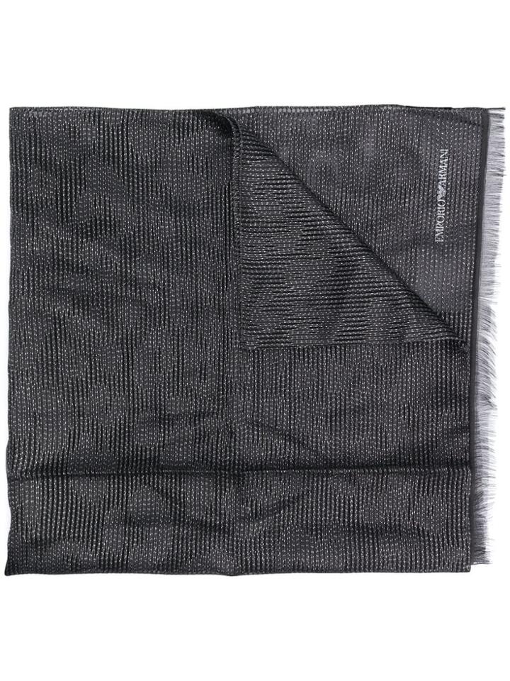 Emporio Armani Two Tone Scarf - Black