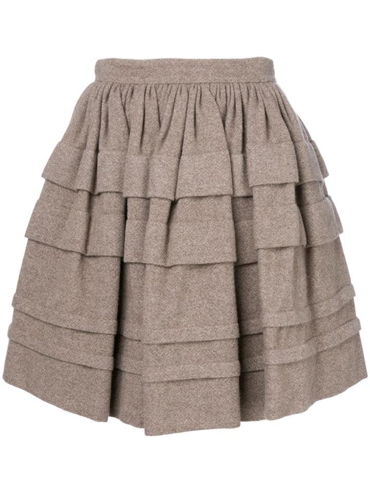 Ermanno Scervino Layered Mini Skirt - Brown