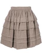 Ermanno Scervino Layered Mini Skirt - Brown