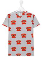10x10 An Italian Theory Kids Telephone Print T-shirt, Boy's, Size: 14 Yrs, Grey