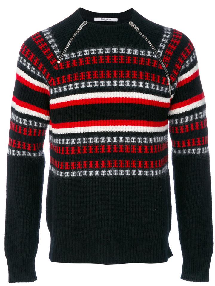 Givenchy - Cuabn-fit Zip Detail Jumper - Men - Polyamide/viscose/mohair/wool - L, Black, Polyamide/viscose/mohair/wool