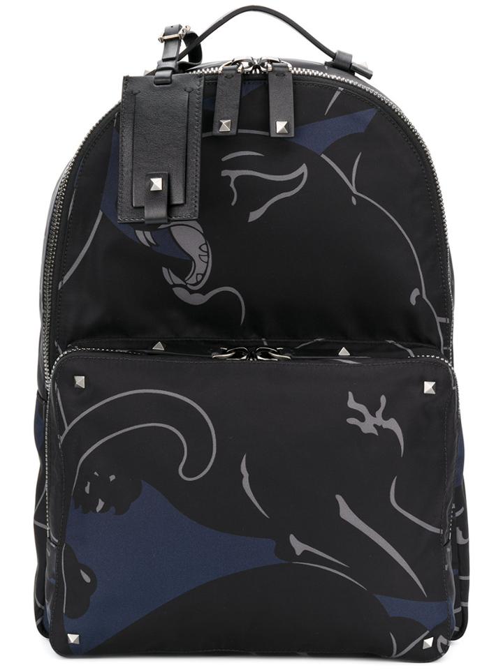 Valentino Valentino Garavani Rockstud Camupanther Backpack - Black