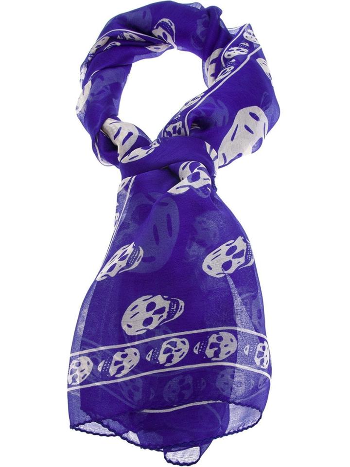 Alexander Mcqueen Skull Print Scarf - Purple