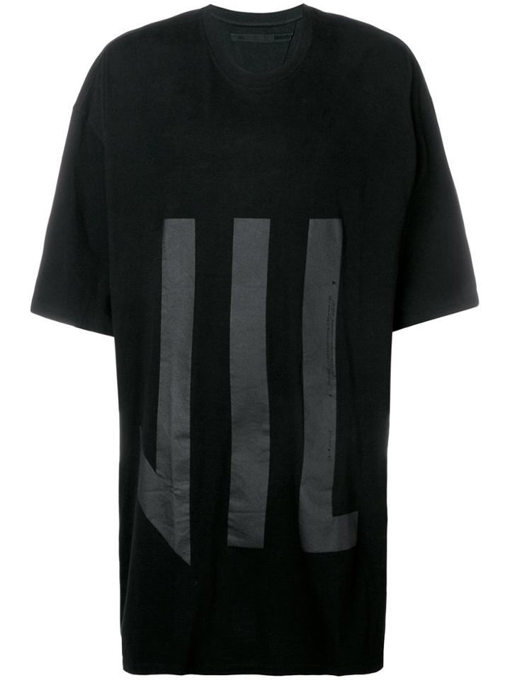 Julius Oversized Tonal-print T-shirt - Black