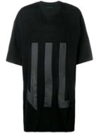Julius Oversized Tonal-print T-shirt - Black