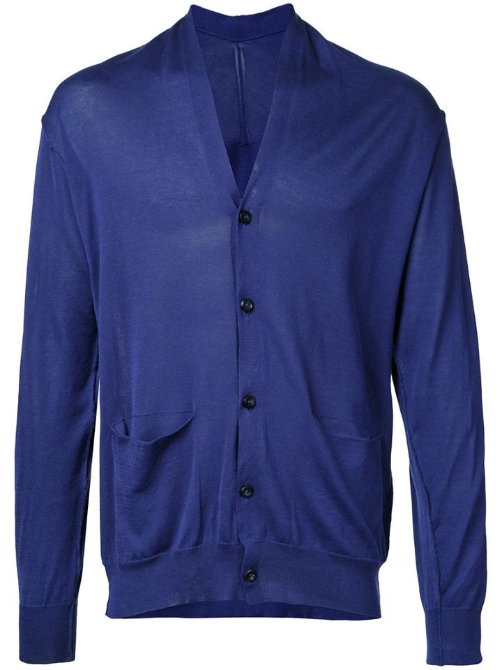 Attachment - Pocket Detail Cardigan - Men - Cotton - 3, Blue, Cotton