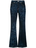 Sonia Rykiel Flared Leopard Print Jeans - Blue