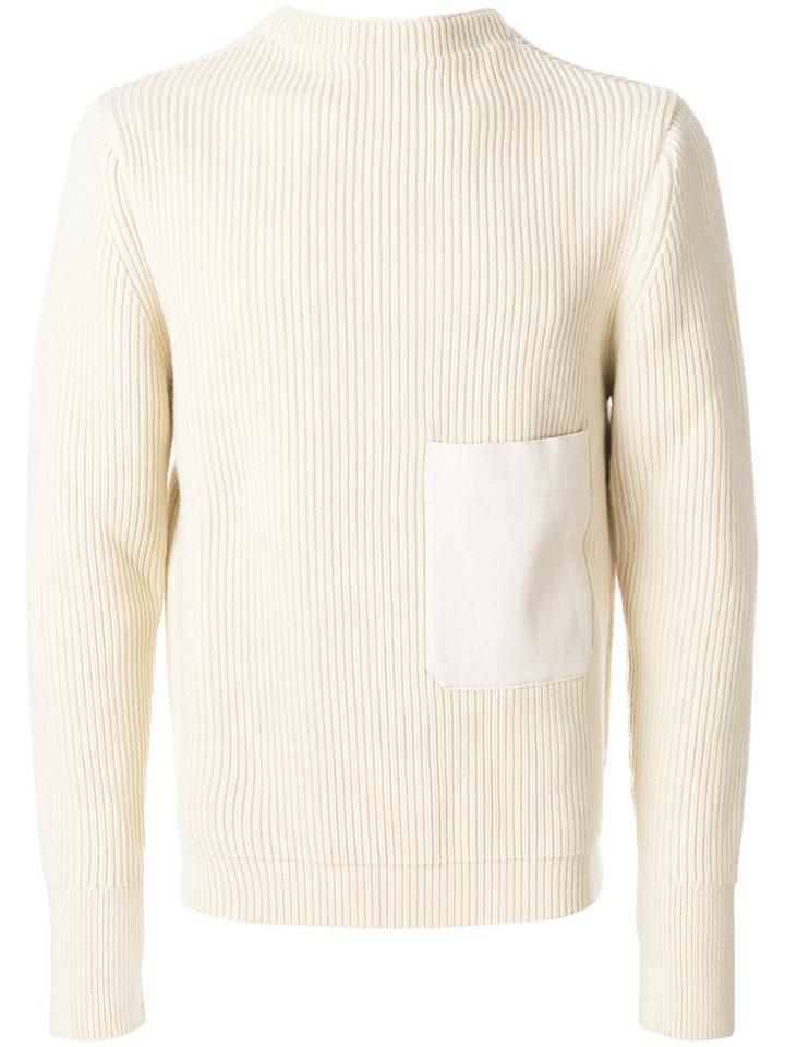 Lemaire Patch Pocket Knitted Sweater - Nude & Neutrals