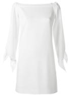 Tibi Off-shoulders Shift Dress, Women's, Size: 6, White, Polyester/spandex/elastane