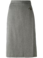 Yves Saint Laurent Vintage Buttoned Midi Skirt, Women's, Size: 36, Brown