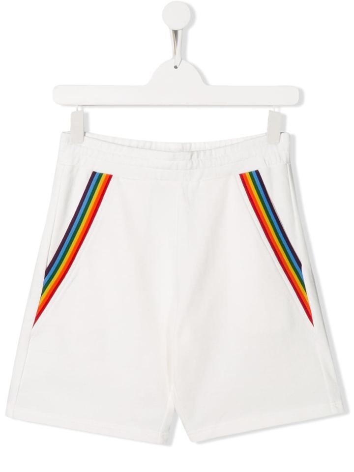 Moncler Kids Rainbow Trim Shorts - White