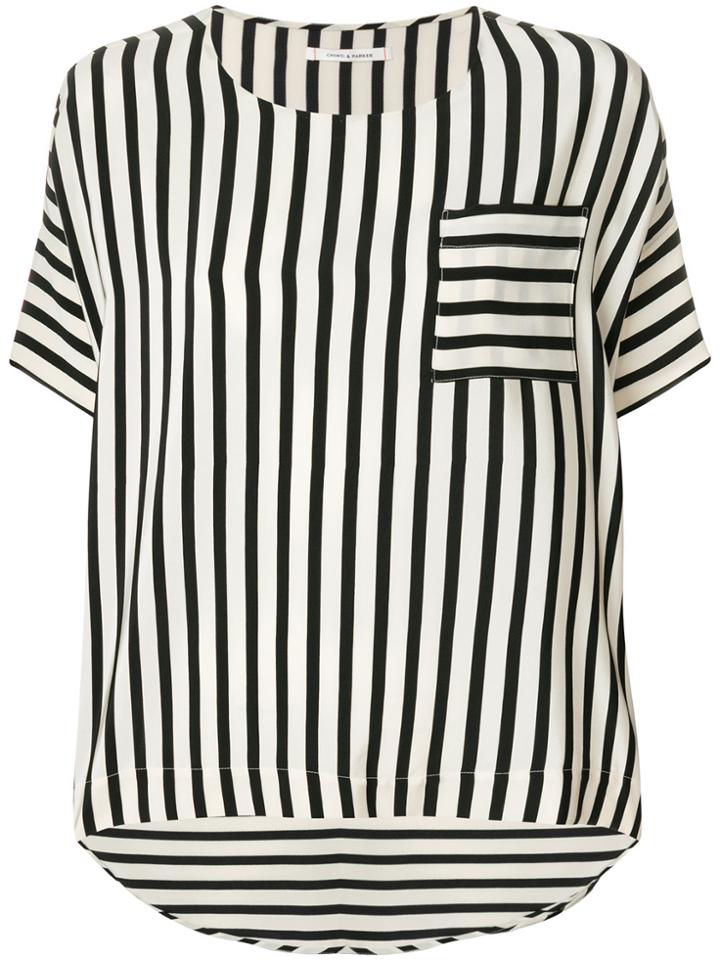 Chinti & Parker Striped Short-sleeved Top - Nude & Neutrals