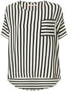 Chinti & Parker Striped Short-sleeved Top - Nude & Neutrals