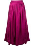 Alysi Flared Pleated Skirt - Pink & Purple
