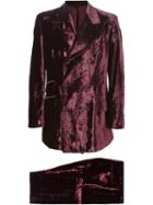 Dolce & Gabbana Vintage Velvet Double Breasted Suit, Men's, Size: 50, Pink/purple