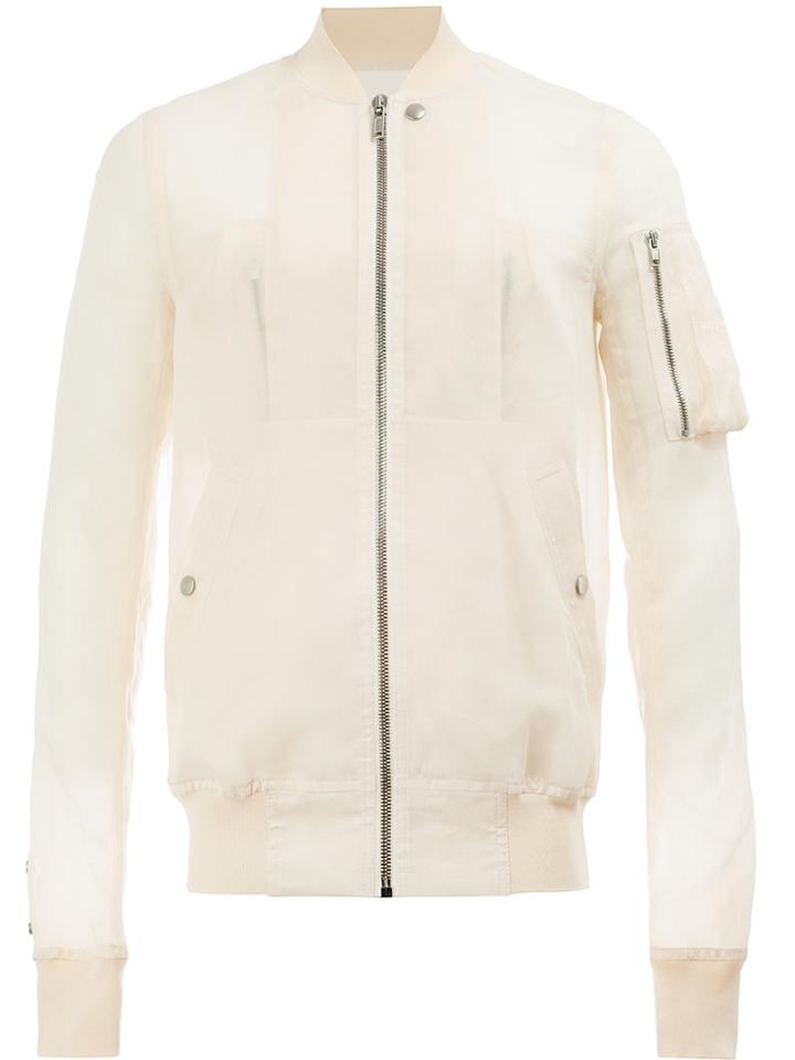 Rick Owens Silk Bomber Jacket - Nude & Neutrals