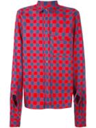 Gosha Rubchinskiy Long Fit Checked Shirt, Men's, Size: Medium, Red, Cotton