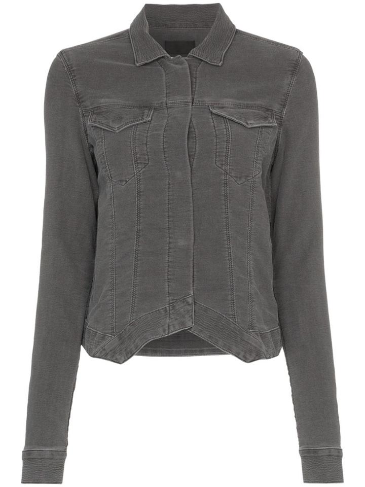 Rta Asymmetric Denim Jacket - Grey