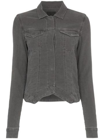 Rta Asymmetric Denim Jacket - Grey