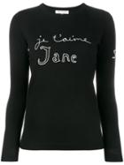 Bella Freud Je T'aime Jane Sweater, Women's, Size: Xs, Black, Wool