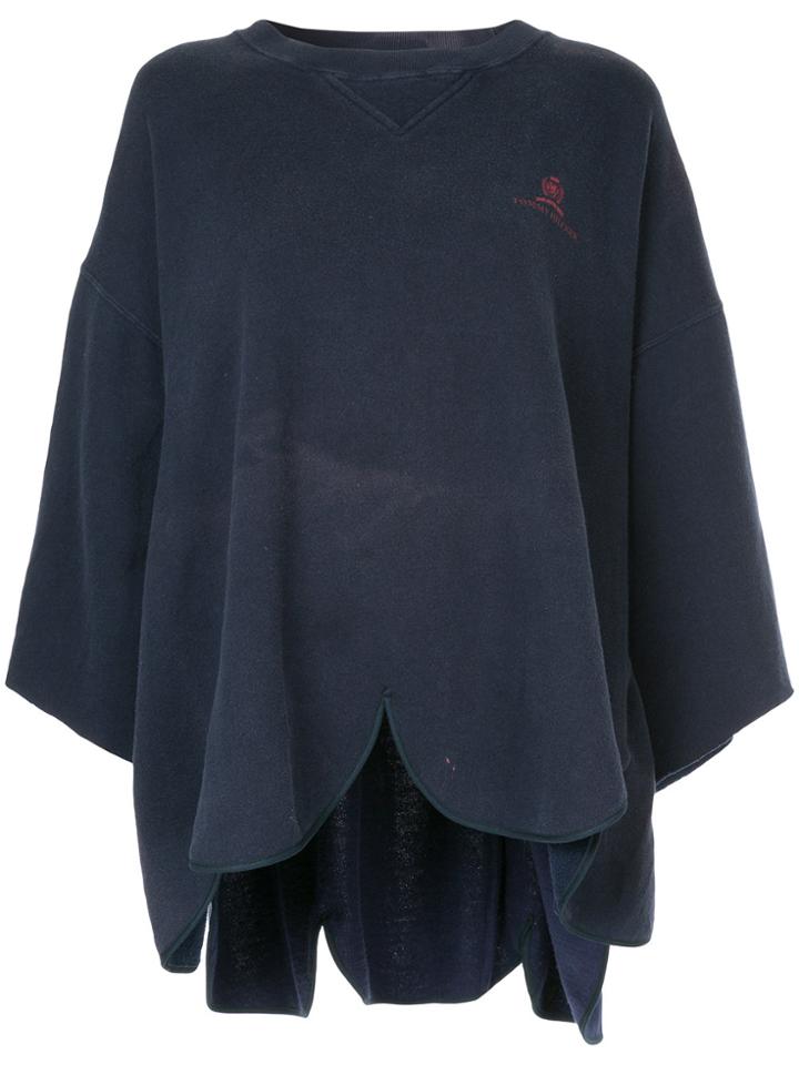 Yeah Right! Patch Detailed Oversized Sweater - Blue