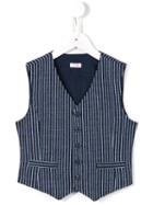 Il Gufo Striped Waistcoat, Boy's, Size: 10 Yrs, Blue
