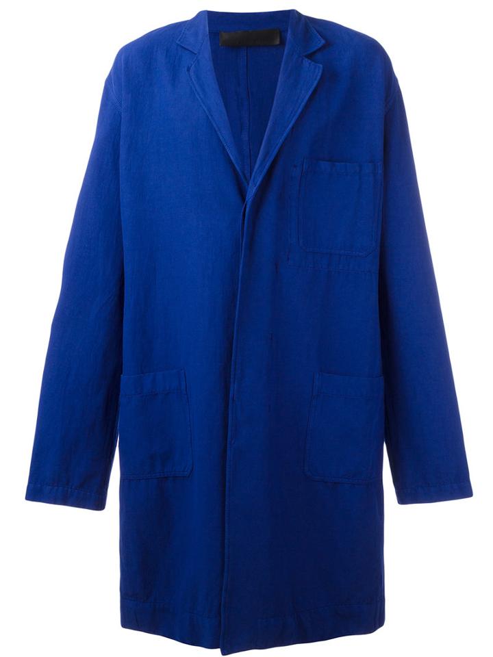 Haider Ackermann - Soft Trench Coat - Men - Cotton/linen/flax/elastodiene/rayon - 46, Blue, Cotton/linen/flax/elastodiene/rayon