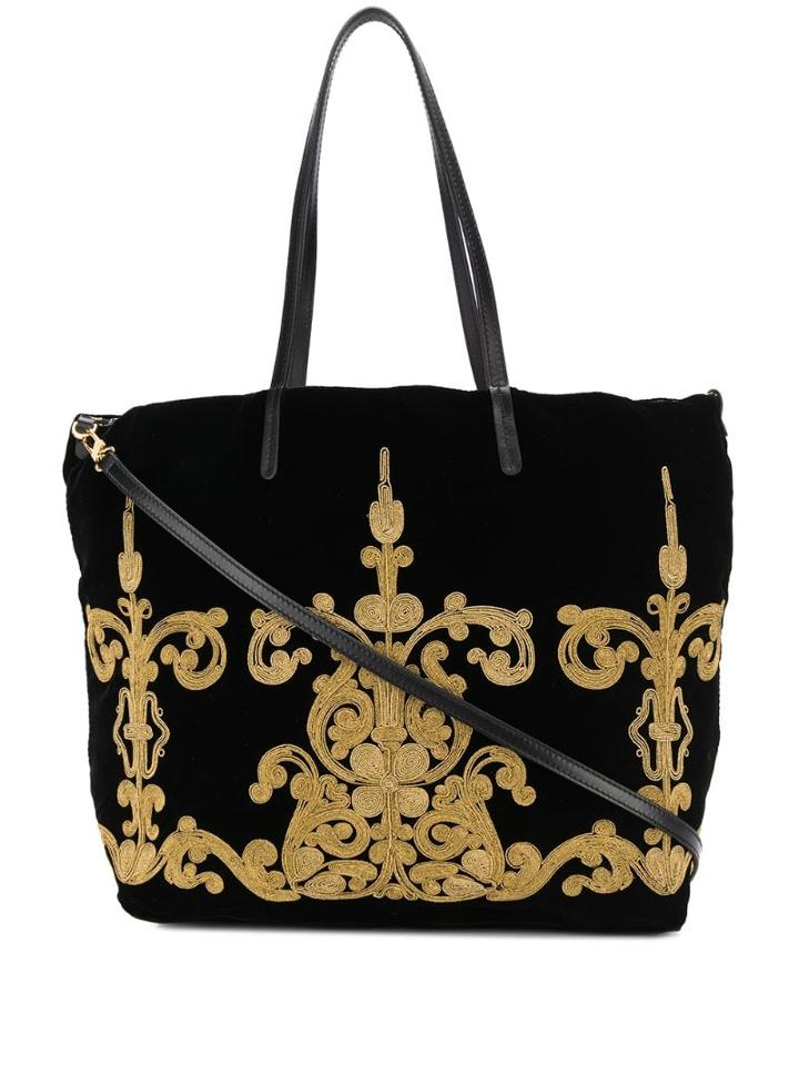 Etro Thread Embroidery Tote Bag - Black