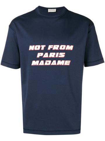 Drôle De Monsieur Slogan Print T-shirt - Blue