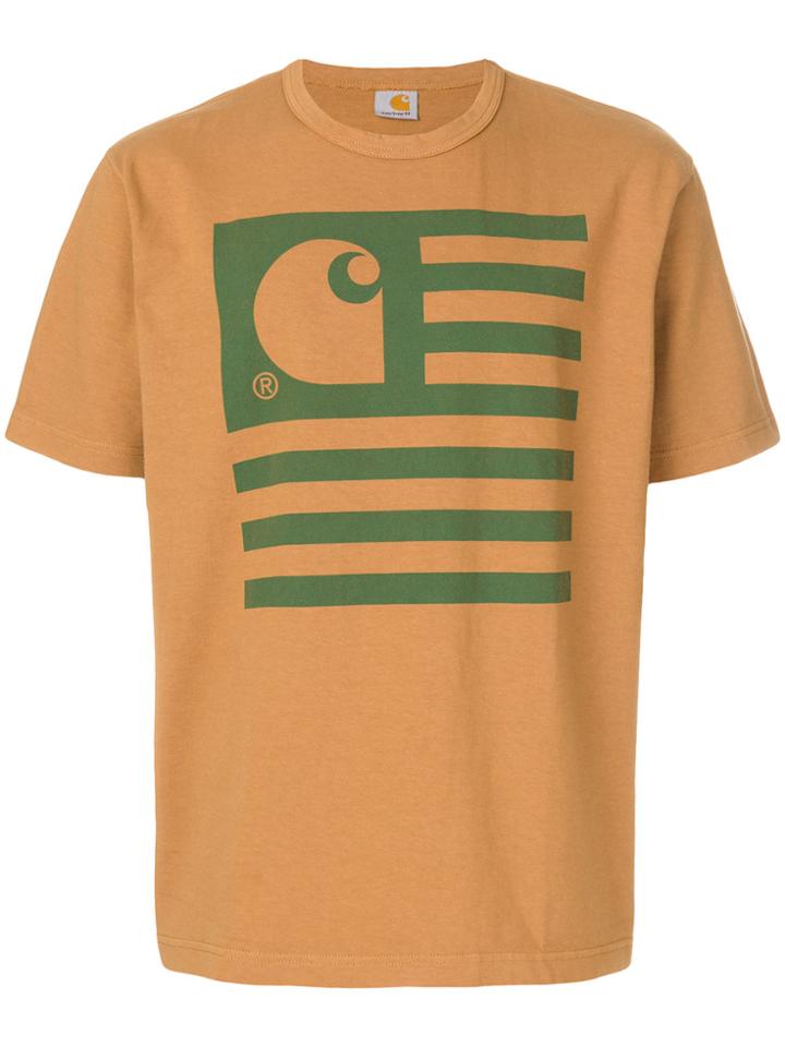 Junya Watanabe Comme Des Garçons Man Flag-print T-shirt - Brown