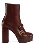 Gucci Gg Marmont Heeled Boots - Red