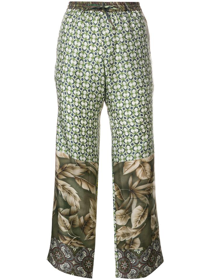Pierre-louis Mascia Printed Cropped Trousers - Green