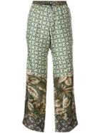 Pierre-louis Mascia Printed Cropped Trousers - Green