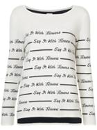Rosie Assoulin Say It With Flowers Slogan Detail Sweater - White