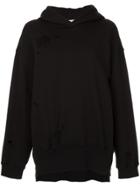 Le Ciel Bleu Distressed Classic Hoodie - Black