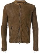Giorgio Brato Banded Neck Leather Jacket - Brown